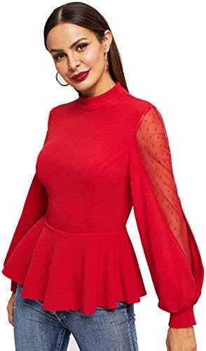 red mesh long sleeve top