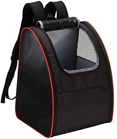 DONGKER Pet Carrier Backpack, Dog Backpack Pet Carrier Pouch with Mesh Ventilation Breathable Window Cat Dog Carrier Pet Product (Black RED)