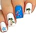 Fun in the Sun Beach Theme Nail Art 3D Stickers Decals Variety Pack of 3 /Palm Tree, Star Fish, Yacht, Stars, Flip Flop, Fish/ With Flower Stickers
