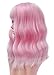 Goodly Short Curly Wavy Wigs with Air Bangs for Women Synthetic Women’s bob curly wig for Daily Party Cosplay 14 Inch(pink)