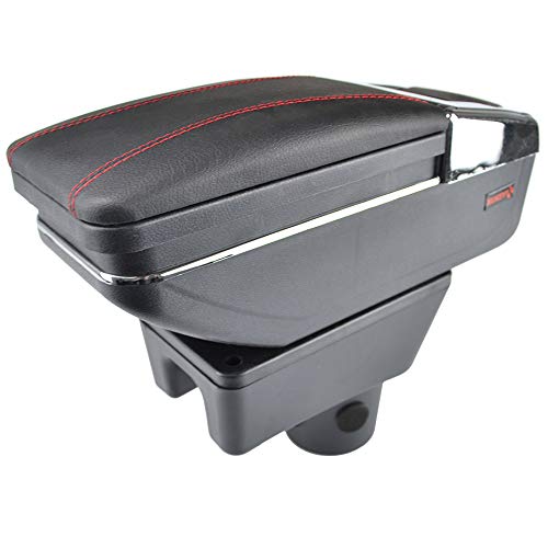 Armrest Rotatable Black Leather Center Console Storage Box For Mitsubishi Mirage Attrage 2014