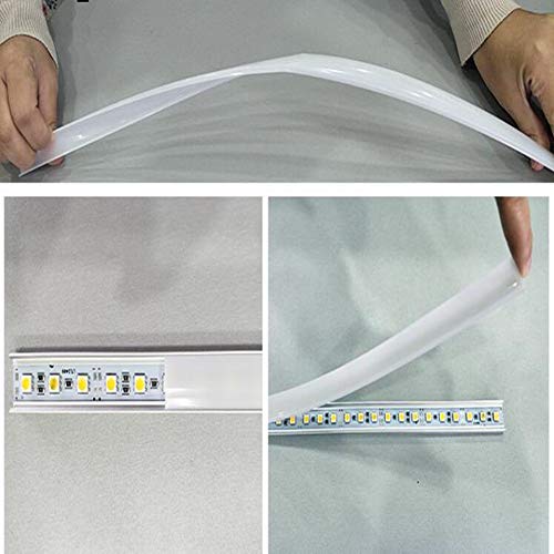 PG 6-Pack 3.3ft/1Meter 9x17mm U Shape LED Aluminum Channel System with PC Milky Cover, End Caps and Mounting Clips Aluminum Profile for LED Strip Light Installations, Suitable for All Kinds of led