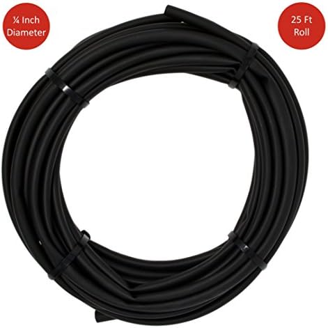 Dual Wall Adhesive Marine Heat Shrink - 25 Ft Roll - 1/4 Inch Diameter - Black