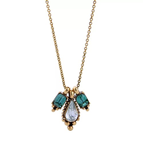 Fremttly Womens Tassel Necklace Gold Plated Turquoise Pendant Long Chain Statement Handmade Necklace-NK3-2