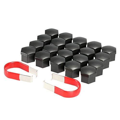 KKmoon Universal 20pcs 17mm Car Wheel Chrome Plastic Nut Cover Bolt Cap with Removal Tools