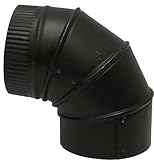 Master Flow 6 in. x 6 in. Black Stove Pipe Elbow