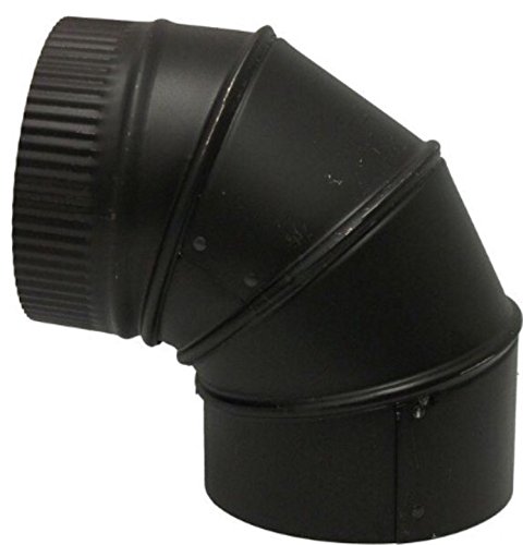 Master Flow 6 in. x 6 in. Black Stove Pipe Elbow