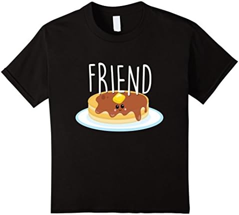 Kids Bestie Shirt Cute Food BFF Best Friend Pancakes Breakfast 8 Black