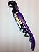 Purple Corkscrew Doubled Hinged Waiters Wine Key Bottle Opener with Foil Cutter