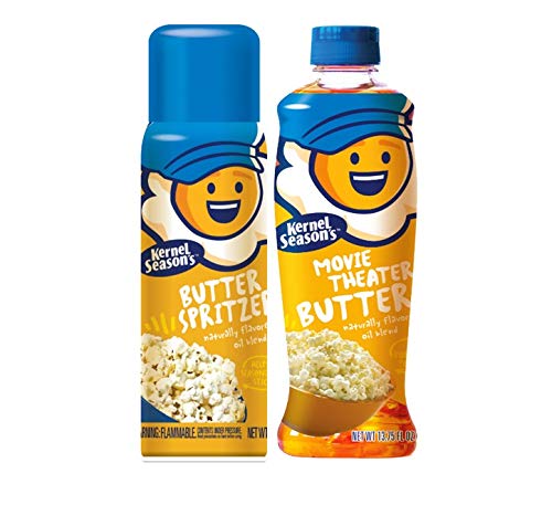 Kernel Season's 100% Natural Butter Spritzer 4oz & Movie Theater Butter Oil 13.75 Oz for Popcorn - Thumbnail 3