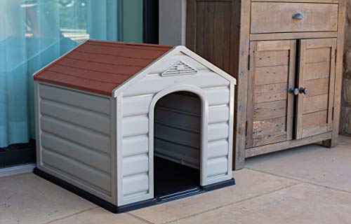 Internet's Best Outdoor Dog House - Comfortable Cool Shelter - Great for Small Dogs - Durable Plastic Design - Home Kennel - Indoor or Outdoor Use - Small