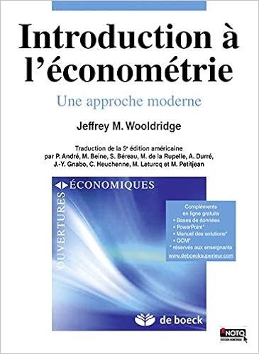 Introduction A L Econometrie Ouvertures Economiques French Edition Amazon Com Books