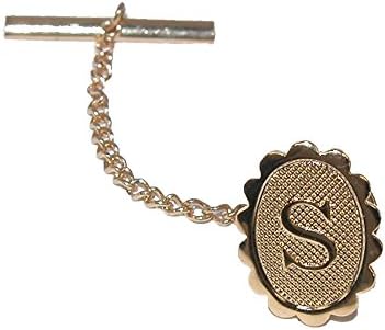 Jaymar Men's Oval Initial Tie Tack in Gold, Gold M