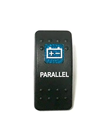 Euro Rocker Switch Cover with Text, Black with Blue Lens. Contura II, Fits Carling, Cole Hersee, Blue seas