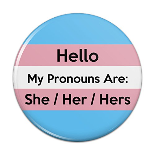 My Pronouns Are She Her Hers Gender Identity Pinback Button Pin Badge - 2.25