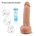 Realistic Dildo for Beginner, Adorime Lifelike Penis Adult Sex Toy with Strong Suction Cup for Hands-Free Play, Flexible Cock with Curved Shaft and Balls for Vaginal G-spot and Anal Prostate Orgasm 7