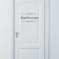 ufengke Simple "Bathroom" Wall Decals, Bathroom Restroom Removable Wall Stickers Murals