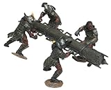 The Lord of the Rings armies Uruk-hai battering ram with 4 Uruk-hai soldiers weapons and warriors.