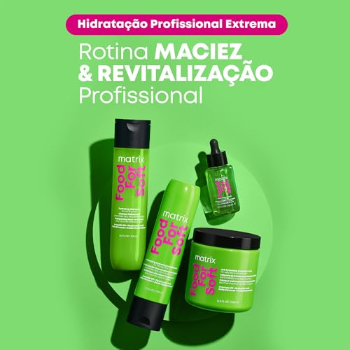 Matrix Food For Soft Máscara Capilar Hidratante, Com Ácido Hialurônico e Óleo de Abacate, Hidratação Profunda, Brilho e Maciez, Fórmula Vegana, Para Cabelos Secos, 500ml