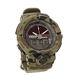 Men's Solar Camouflage Watch LED/Quartz Combo Shock and Water Resistant SCW3 by ricco power