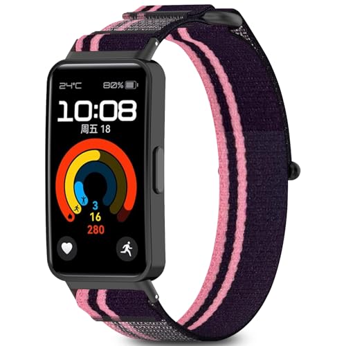 DHWGang Nylon Replacement Strap Compatible with Huawei Band 10/9/8 Smart Watches, Lightweight, Soft, Comfortable, Water Resistant, Breathable, Sport, Watch Accessories for Men and Women