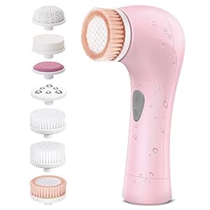 Face Brush [Newest 2021], ETEREAUTY Waterproof Facial Cleansing Brush with 7 Heads, Spin Brush for Deep Cleansing Gentle…