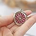 Aromatherapy Essential Oil Necklace Diffuser Gift Set, Stainless Steel Locket & Chain with Extension, 3 Interchangeable Inspiration Jewelry Charms + 6 Refill Pendant Pads + Oil (Flower of Life)