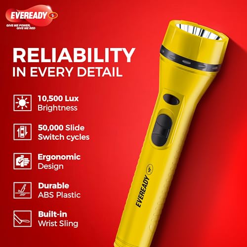 Eveready DL 69 LED Flashlight Battery Powered, 1 Watt 3