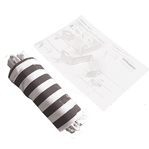 Qiorange Fußablage Hängesessel für Büro Schreibtisch Hängematte (Schwarz weiß Streifen) – Bild 5