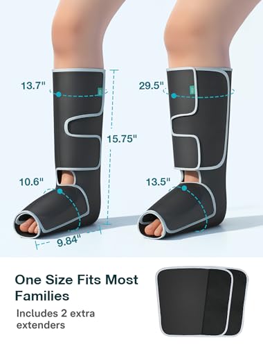 ALLJOY Leg Massager for Circulation and Pain Relief FSA, Father-s Day Gift-s for Dad Men Women, Leg Massager with Heat and Compression Helpful for Vericose Veins, Fatigue, Cramps, Swelling, Edema