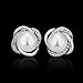 GCIYAEN Elegant 18K Gold Stud Earings Silver Zircon Twist Pearl