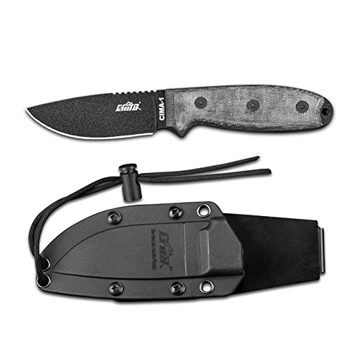 CIMA -1 Upgraded version Black Knife Full-Tang outdoor survival fixed blade hunting knife (Upgraded version/ ABS Sheath)