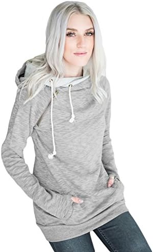 Rainie Love Double Hooded Sweatshirt(Charcoal/Red/Yellow Grey/Blue Grey/Navy White/Green White/Black White/Grey)