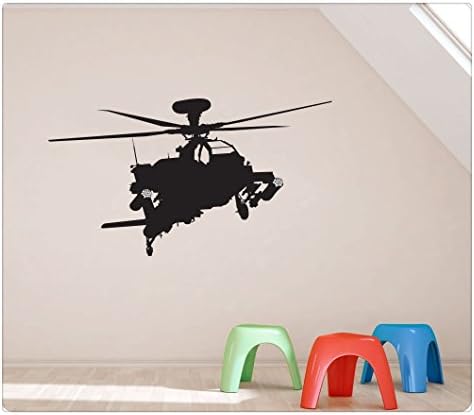 36" Helicopter Chopper Military Apache Army Silhoute Wall Decal Sticker Art Mural Home Décor Quote