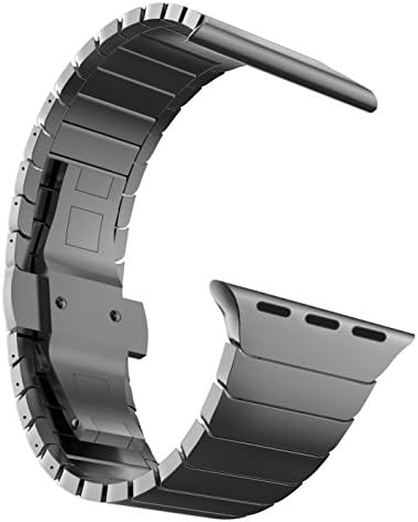 MaKer Stainless Steel Metal Link Bracelet Band Compatible Apple Watch Series 5/4/3/2/1 (40mm/38mm,Space Gray)