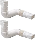 Flex-Drain 85010 Downspout Extension, White - 2 Pack