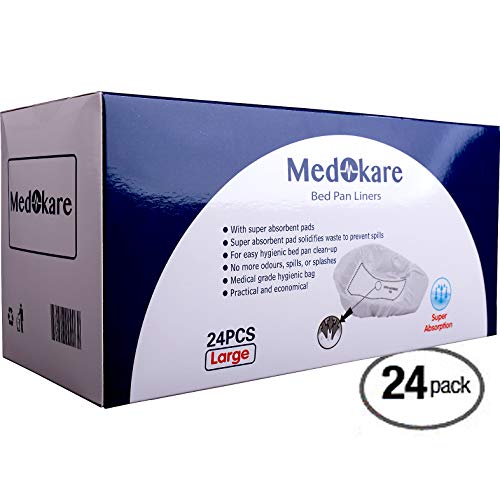 Medokare Disposable Bedpan Liners Bags Bed Pan Liners with Super