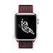 QIENGO Qifit New Nylon Sport Loop with Hook and Loop Fastener Adjustable Closure Wrist Strap Replacment Band for iwatch Apple Watch Series 1 /2 / 3,42mm,Red Black