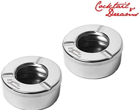 Cocktail & Dreams Stainless Steel Stackable Ash Tray Break (Silver) - Pack of 2