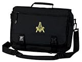 Masonic Briefcase with Gold Embroidered Design Black