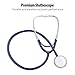 LotFancy Blood Pressure Cuff and Stethoscope Kit with D-Ring, Professional BP Cuff Standard Adult 10”-16” for Nursing School, Home, Easy to Use BP Machine with Carrying Case Zero Calibrator, Navy