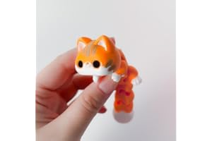 SHUWND 3D Printed Articulating Fox Sculpture,1PCS 3D Printed Animals Toy,Adorable Animal Figurine,Crystal Fox Fidget Toys,Adults Fidget Toys for Autism ADHD,Home Office Decor (Orange Cat), Small