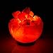 AMSkart Pink Crystal Himalayan Salt Fire Bowl Lamp with Dimmer Switch and Wooden Base, 7 x 6.5 x 6.5 - Inch, 8 - 10 lbs