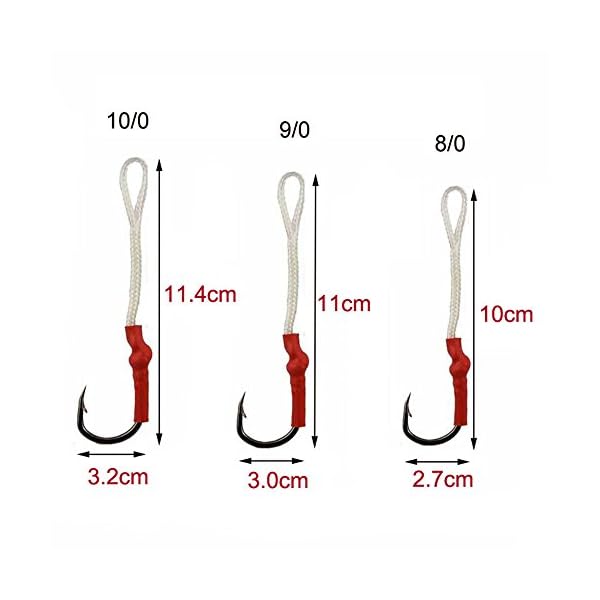 Shaddock-Fishing-20-50-Pack-Sharp-Jij-Jigging-Assist-Hooks-Stainless-Steel-Assist-Fishing-Hooks-Fishhooks-with-White-PE-Line