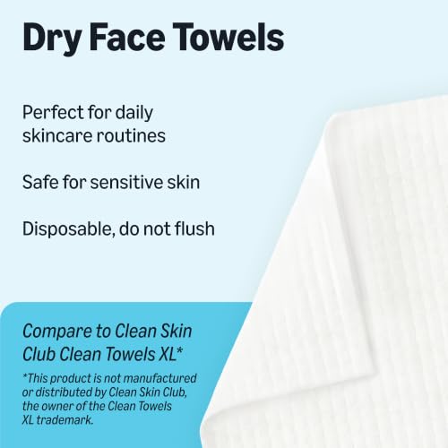 Amazon Essentials XL Dry Face Towels, Ultra Soft, Disposable, Dermatologically Tested, 10 photo 8