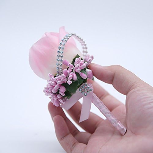 AOTUOTECH Rose Boutonniere Wedding Artificial Groom Flowers Brooch Pin Clip