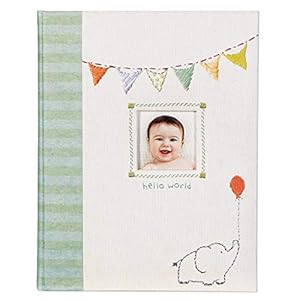 C.R. Gibson B2-12683 Elephant ‘Hello World’ First Five Years Unisex Memory Baby Book, 64pgs, 10” W x 11.75” H