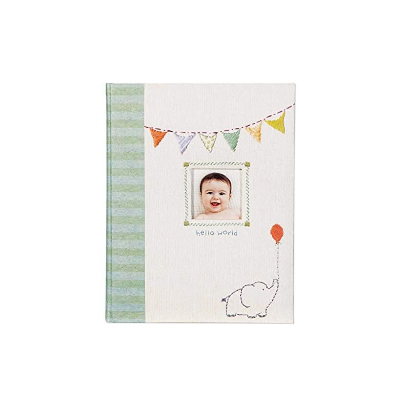C.R. Gibson B2-12683 Elephant ‘Hello World’ First Five Years Unisex Memory Baby Book, 64pgs, 10” W x 11.75” H
