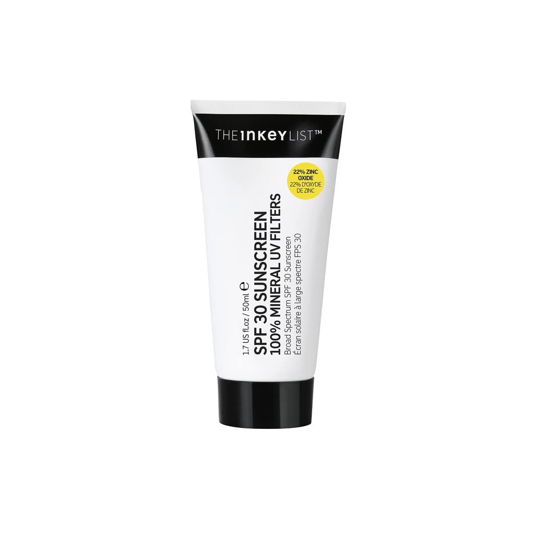 The Inkey List Mineral Sunscreen SPF 30 50ml | Broad Spectrum Protection from UVA & UVB Rays | Non-greasy & Natural Mattified Finish | Fragrance Free | Suitable For All Skin Types