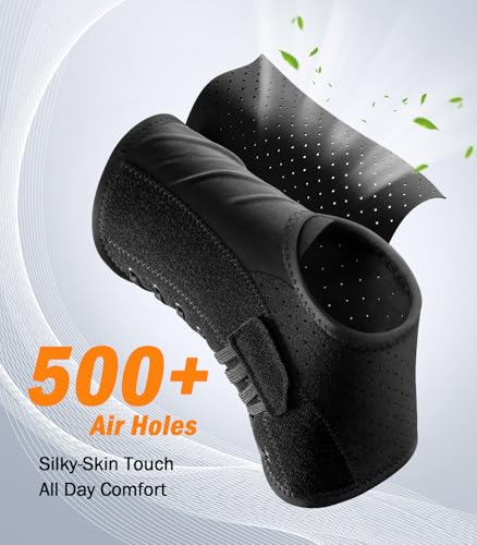 WHCOOL Slim-Fit Ankle Brace for Sprained Ankle, Quick Lace Up Ankle Support for Women Men with 2 Auto-Shaped Pads, Air Fabric Cool Ankle Stabilizer for Injury Recover, Running,Sports, M(12”-13”)